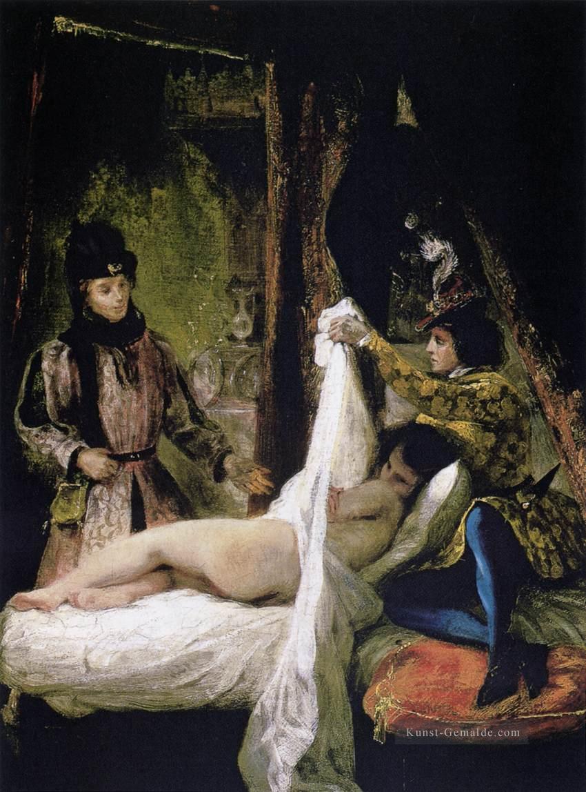 Louis dOrleans zeigt seine Geliebte romantische Eugene Delacroix Ölgemälde
